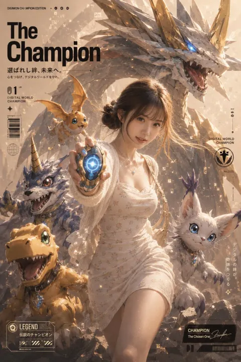 Cinematic Anime Fantasy Monster Champion Poster