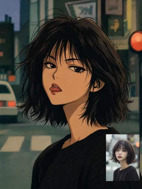 Neon Night: 90s Anime Transformation