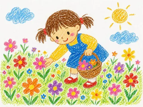 Crayon Childlike Art