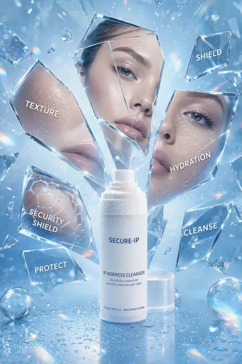 Icy Cyber-Skincare Luxury Ad