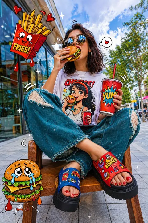 Pop Art Fast Food Girl