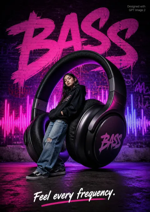 Streetwear Bass Frequency Poster