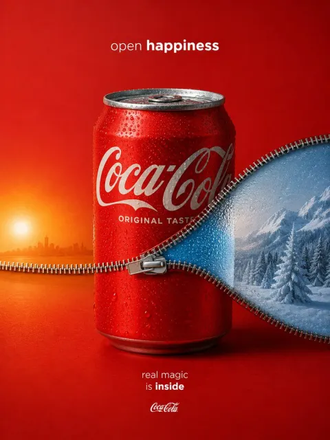 Surreal Zipper Soda Ad