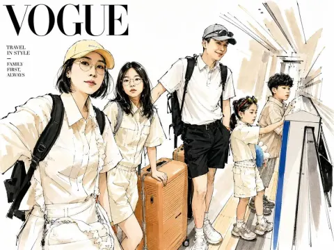 Vogue-Inspired Fashion Travel Watercolor Art