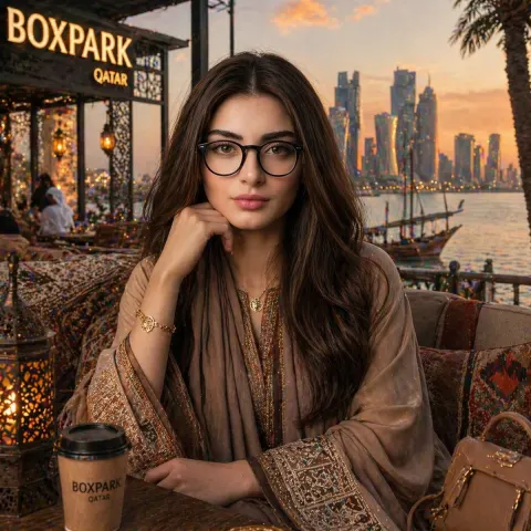 Elegant Arabian Woman at Doha Sunset