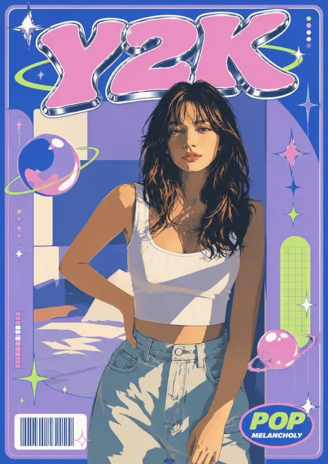 Y2K Retro Magazine Cover