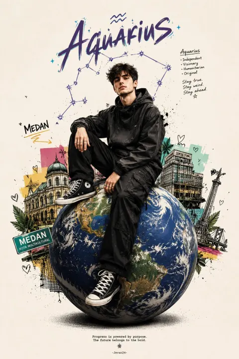 Zodiac Cool Kid on Globe