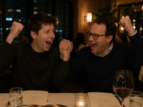 Joyful Celebration at Upscale Restaurant