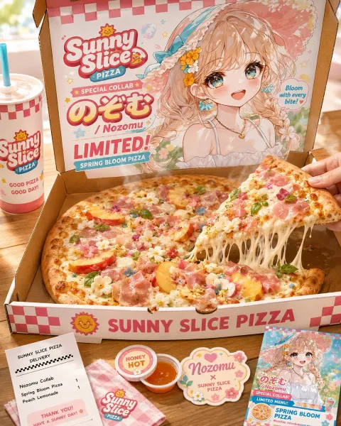 Anime Spring Pizza Collab Ad