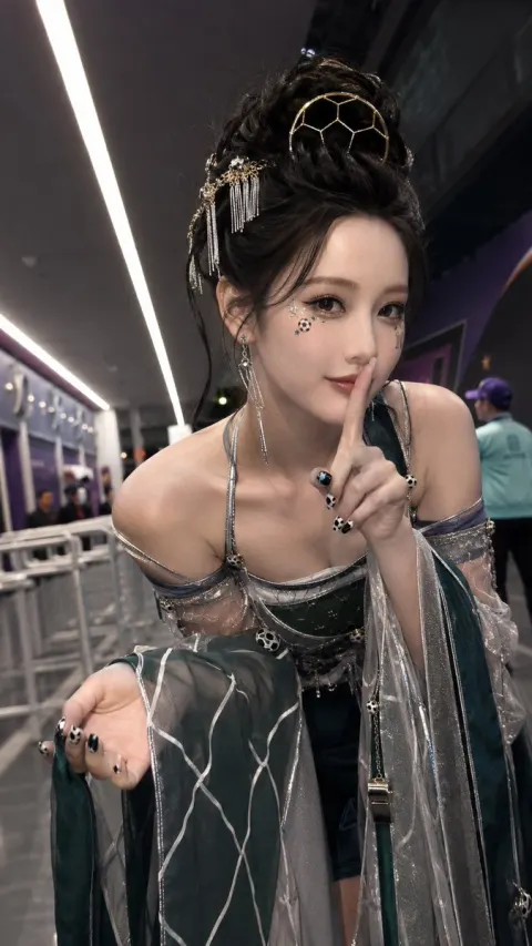 Mysterious Ancient-Style Football Babe Portrait