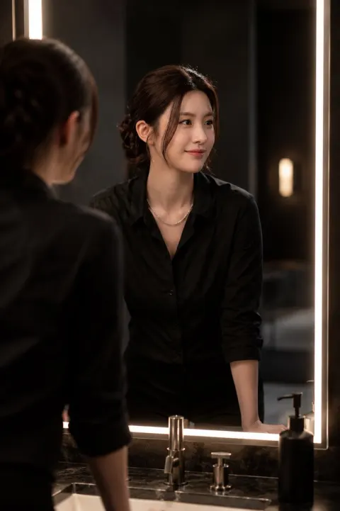 Ultra-Realistic Cinematic Bathroom Portrait