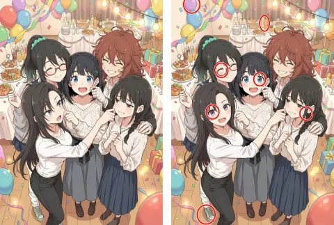 Anime Party Spot-the-Difference