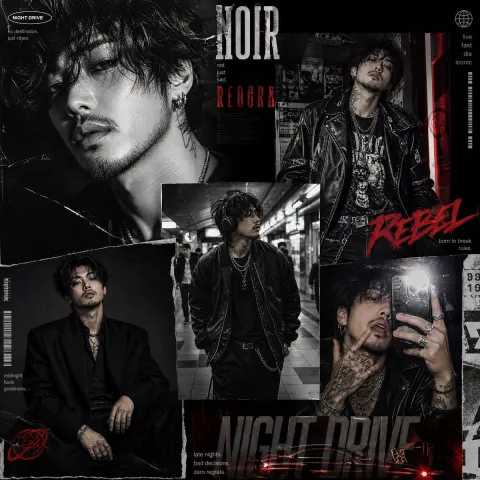 Noir Rebel Luxury Fashion Collage