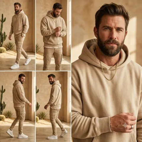 Beige Streetwear Lookbook Collage