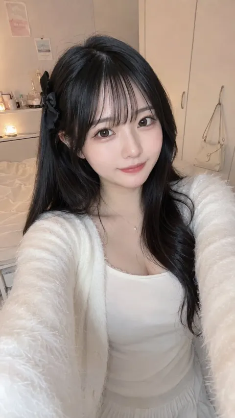 Cozy Bedroom Selfie Girl