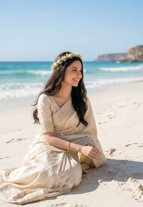 Coastal Sari Bride Portrait