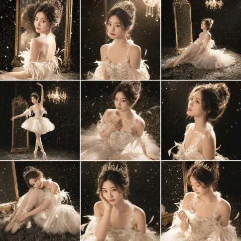 Luxury Ballet Nine Grid Portrait
