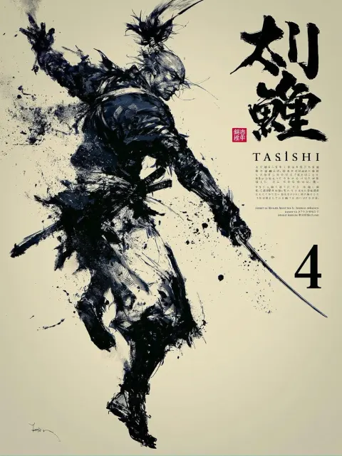 Sumi-e Samurai Warrior