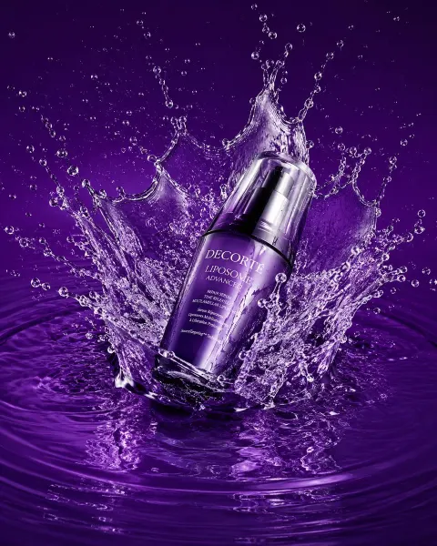 Purple Splash Skincare Product Photography