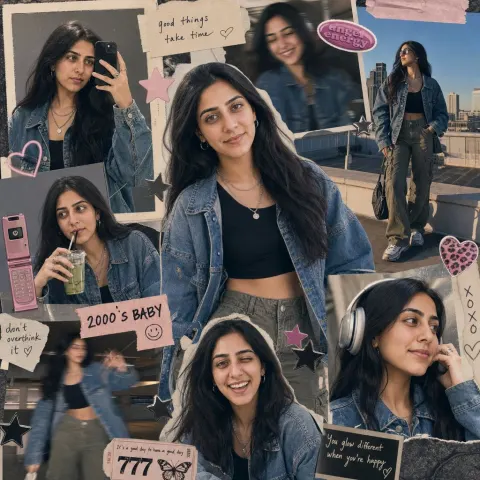 Dreamy Y2K Inspired Collage Portrait
