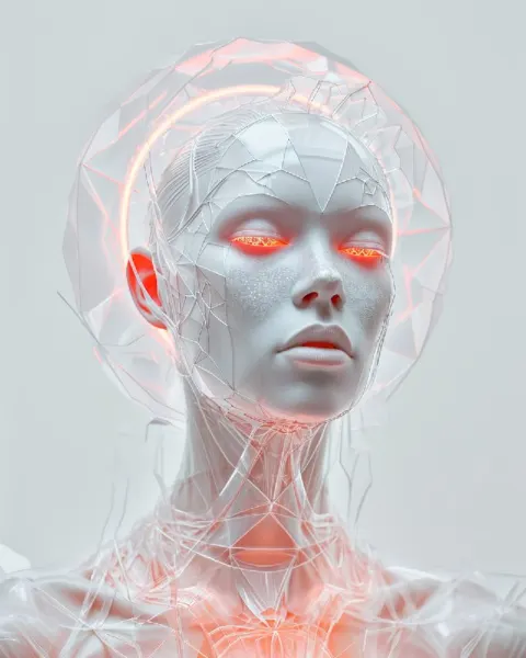 Glass Albino Model With Sacred Geometry Halo
