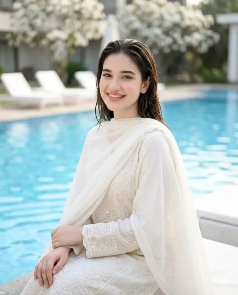 Poolside Fashion Portrait