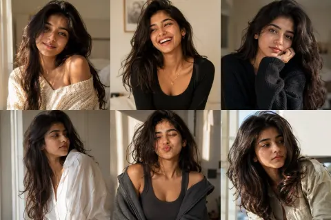 South Asian Woman Candid Portrait Collage