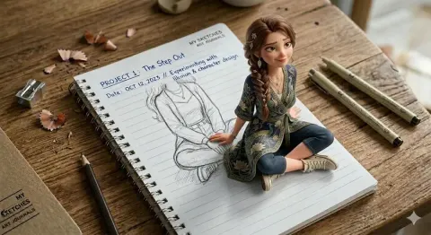 Creative 3D Illusion Art Girl