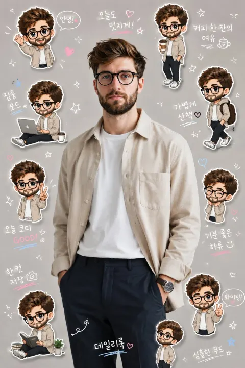 Chibi Sticker Diary Portrait