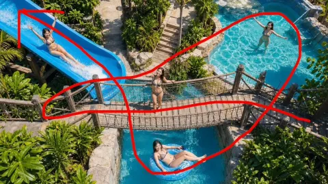 FPV Drone Water Park Aerial