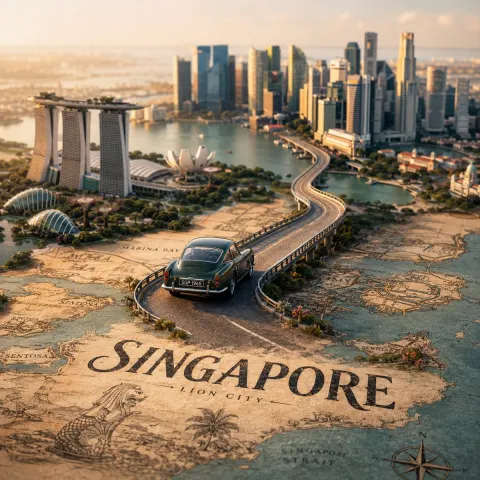 Cinematic Miniature City Travel Scene