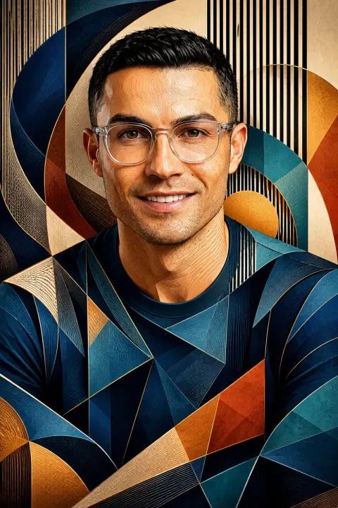 Optical Cubist Portrait Masterpiece