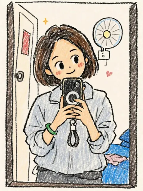 Cute Hand-Drawn Chibi Girl Illustration