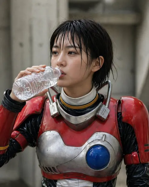 Retro Tokusatsu Heroine Armor Portrait
