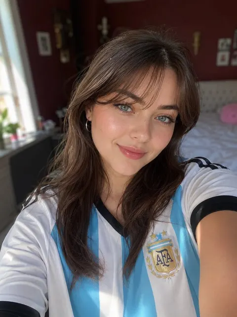 Realistic Casual Bedroom Selfie Portrait