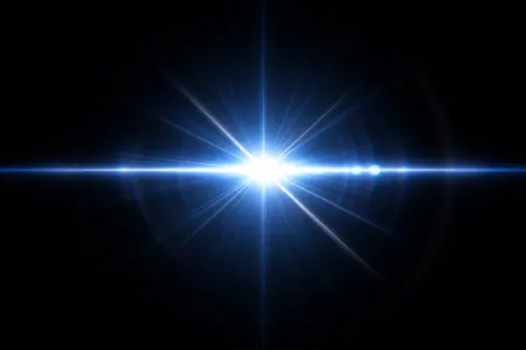 Electric Blue Cross Lens Flare