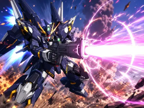 Epic Anime Mecha Beam Battle