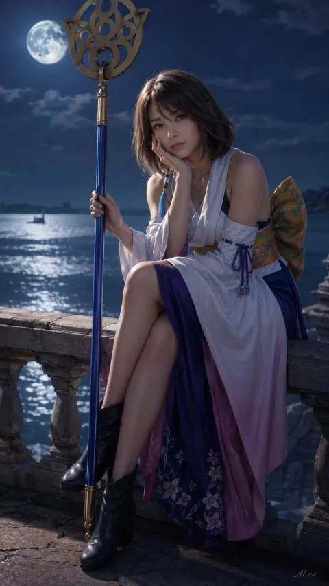 Yuna Moonlit Contemplation Portrait
