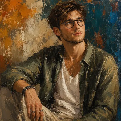 Ultra Realistic Handsome Man Oil Painting