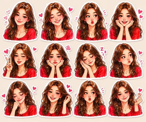 Kawaii Anime Girl Sticker Pack