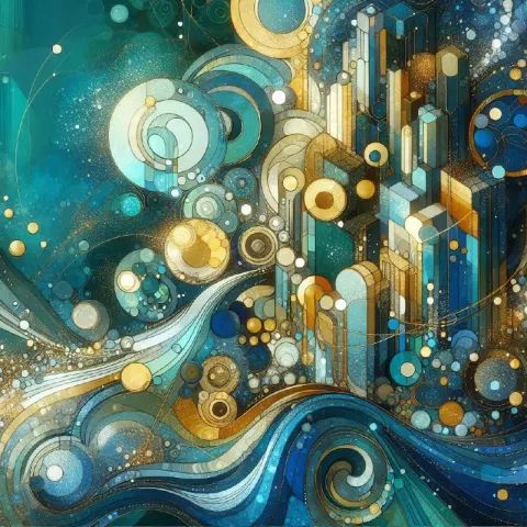 Klimt Style Underwater Futuristic City Farewell