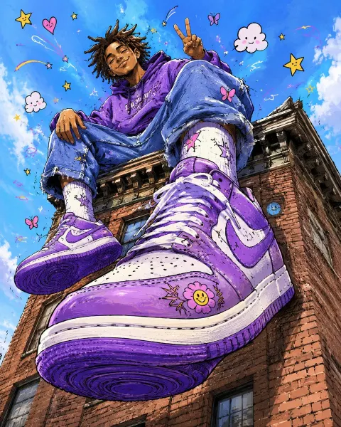 Giant Illustrated Sneaker Ad Campaign