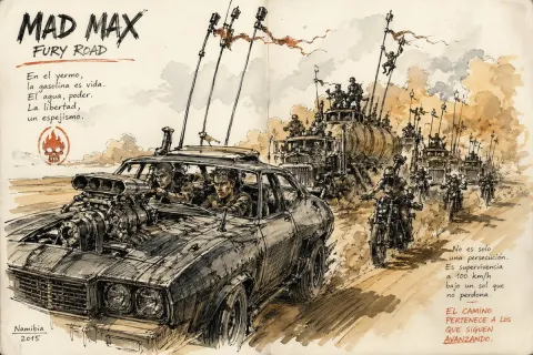 Mad Max Urban Sketching Art Prompt