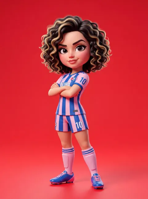 Pixar Style Soccer Girl Character Design
