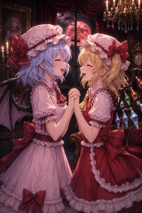 Vampire Sisters Moonlit Embrace