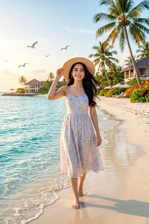 Dreamy Tropical Beach Vacation Photoshoot