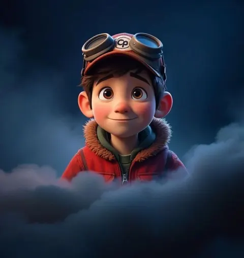Dreamy Cloud Boy Portrait