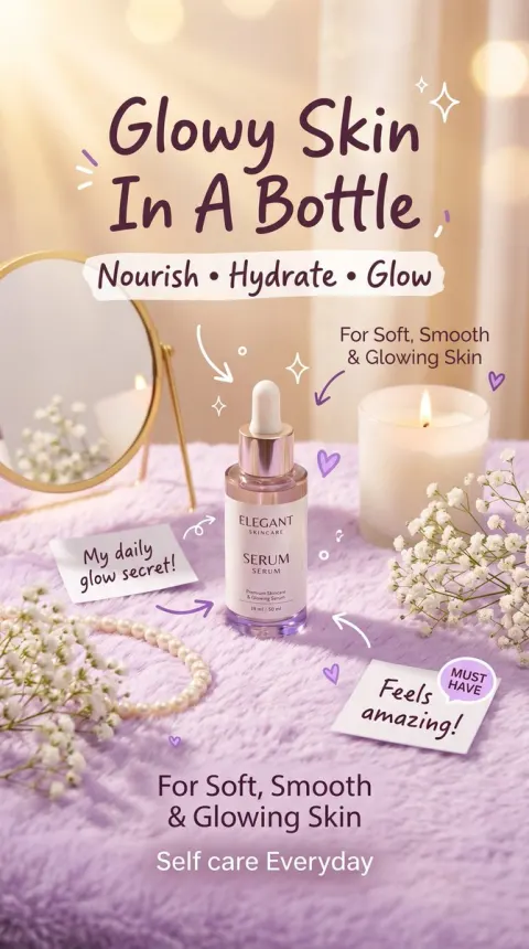 Glowy Serum Bottle Beauty Ad