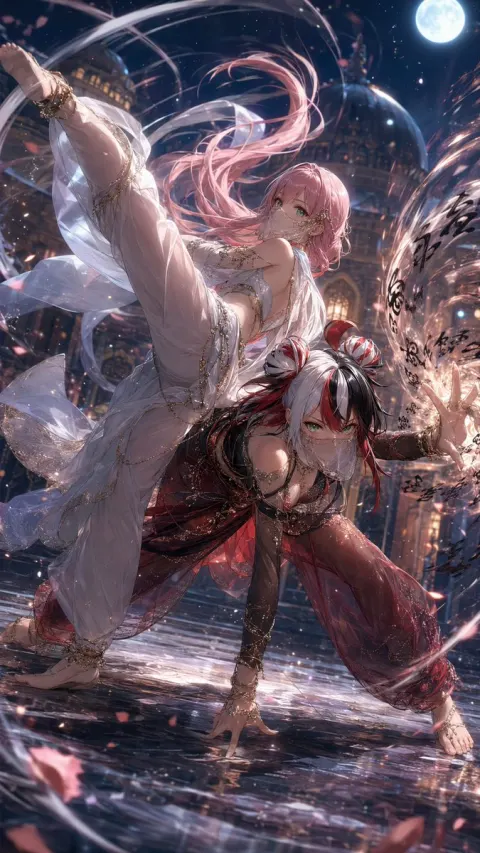 Moonlit Palace Twin Dancers