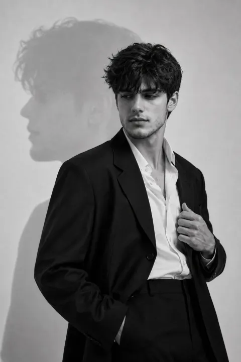 Minimalist Black White Fashion Portrait